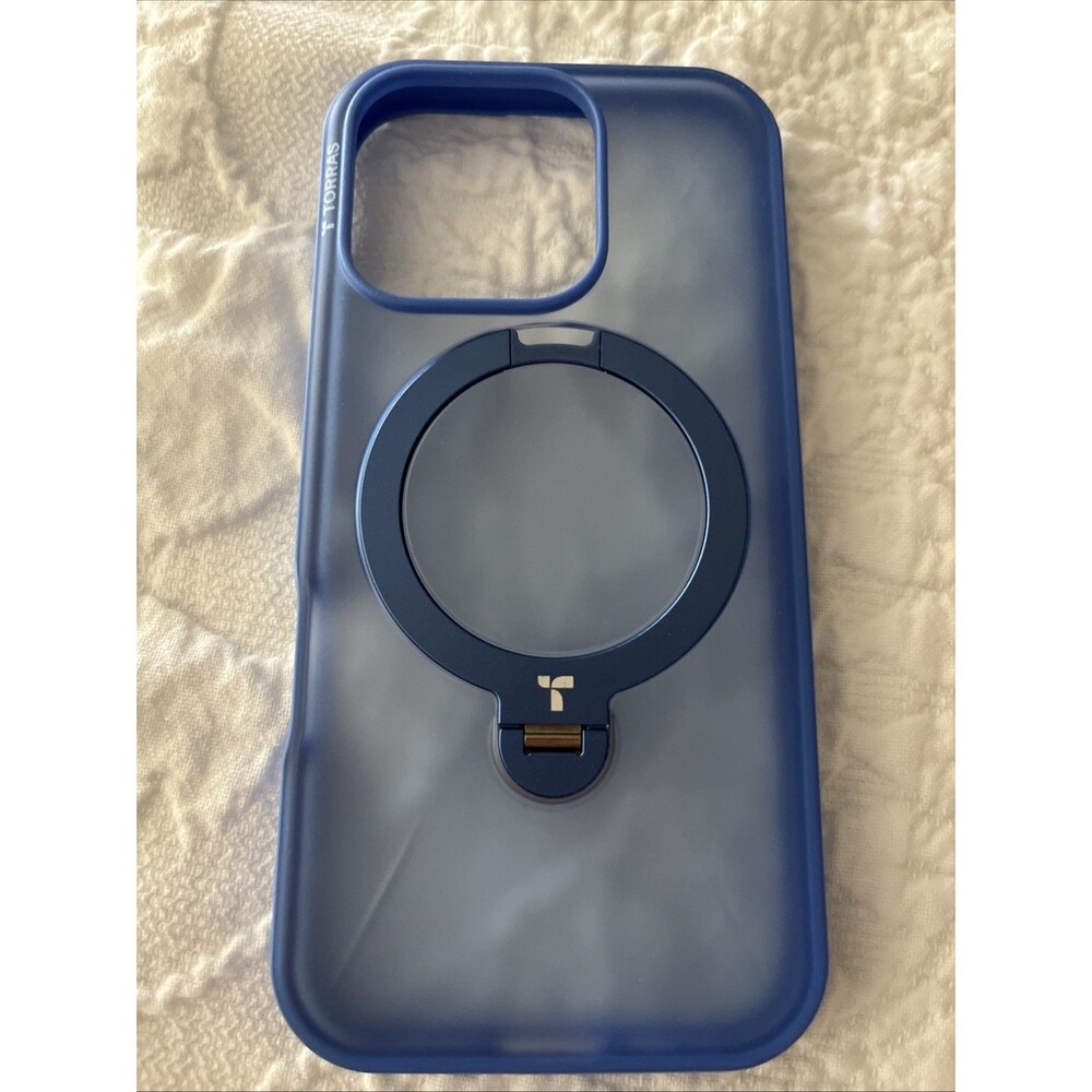 iPhone 14 Pro Blue Rotating Stand MagSafe Shockproof Case Torras